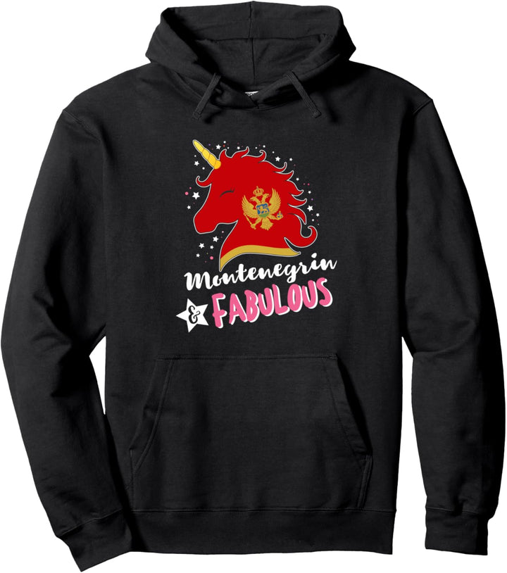 Montenegrinisches Einhorn Montenegro Flagge Pullover Hoodie