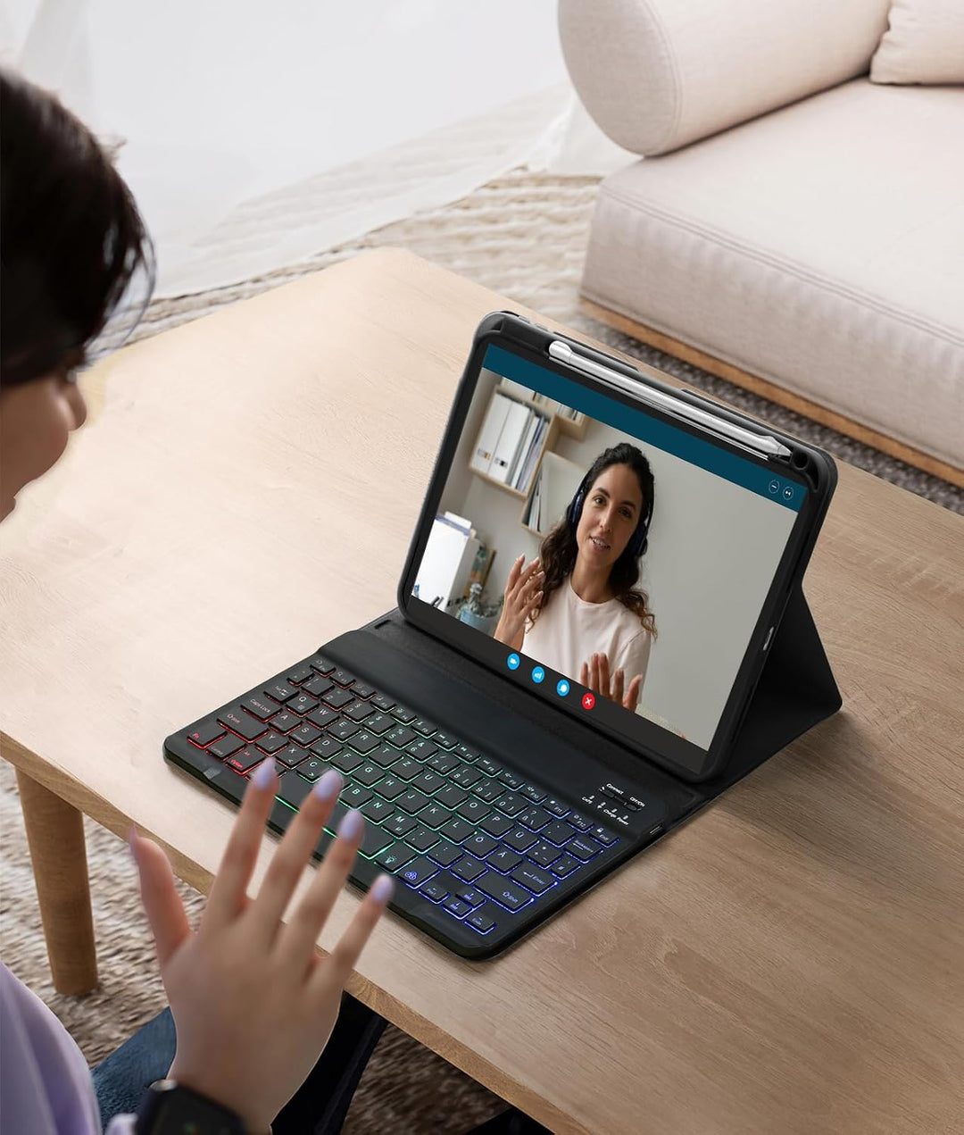 Vobafe Hülle mit Tastatur Kompatibel mit iPad A16 11 Generation 2025/10 Gen 2022 10.9 Zoll, Air 11 Z