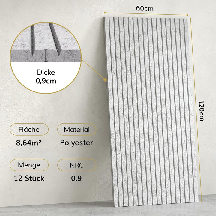 TONOR 12 Pack Akustikpaneele selbstklebend, 120x60x0.9 cm Schalldämmung Schallschutz wand Schallschu