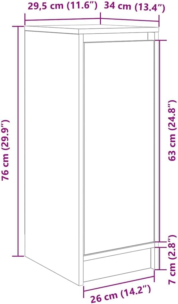 vidaXL Schuhschrank Weiss 29,5x34x76 cm Holzwerkstoff, Weiss