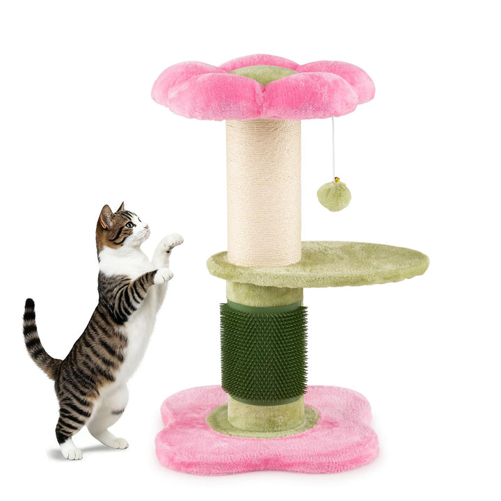 SOARS Kratzbaum, 69 cm hoch, 13 cm Dicker Stamm, Katzenbaum mit Kratzsäule, Selbstpflegegerät, Hänge
