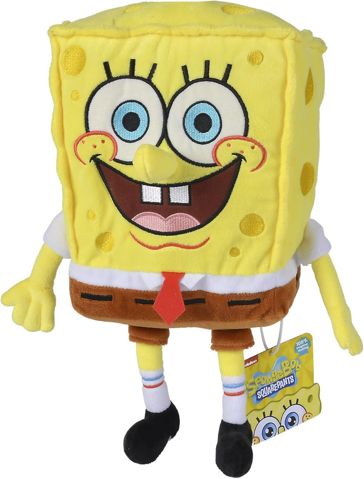 Simba 109491000 - Spongebob Schwammkopf Plüsch 35cm, Plüschfigur mit recyceltem Füllmaterial, ab den
