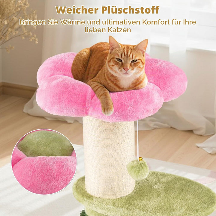 SOARS Kratzbaum, 69 cm hoch, 13 cm Dicker Stamm, Katzenbaum mit Kratzsäule, Selbstpflegegerät, Hänge