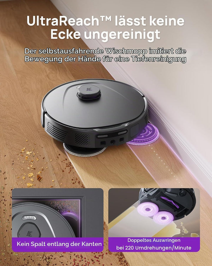 3i P10 Ultra Saugroboter mit Wischfunktion, 18000Pa Starke Saugkraft, erweiterbare Rand- und Eckwisc