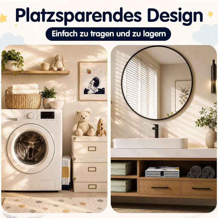 Faltbare Badewanne Kinder, Baby Badewanne mit Badewannensitz &amp; Badespielzeug, Rutschfest Stabil Zusa