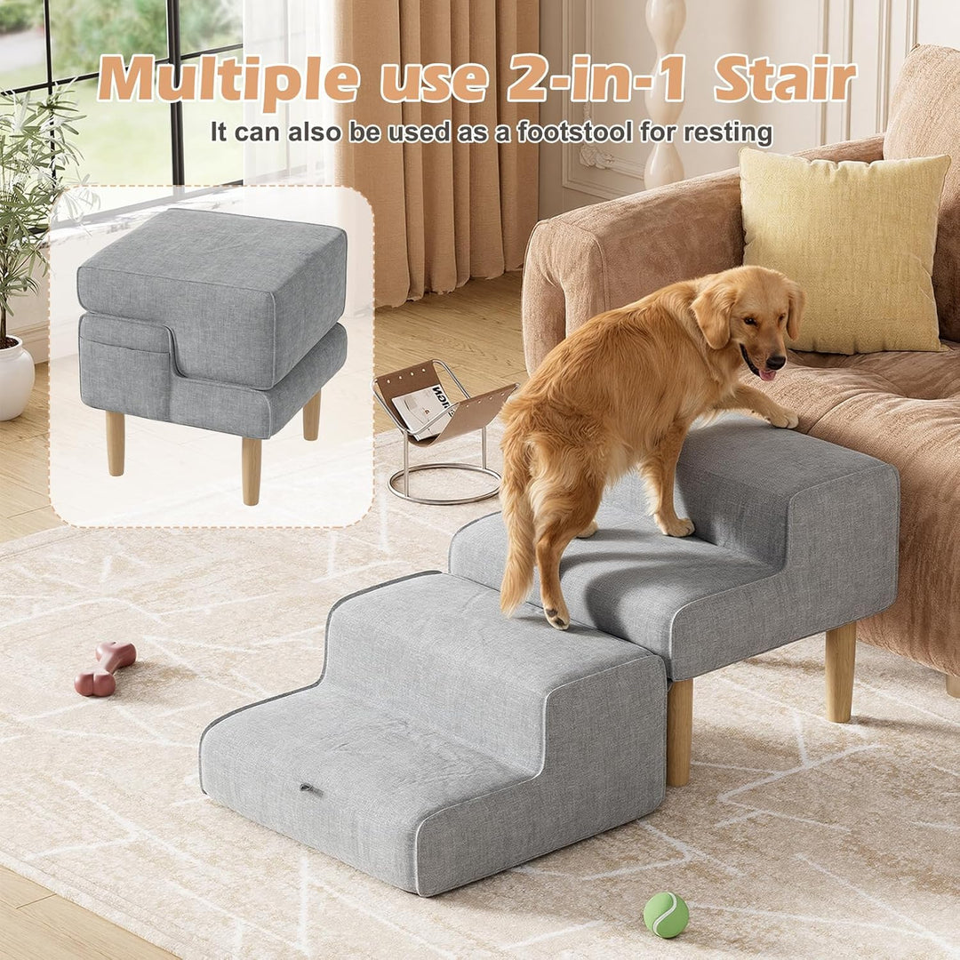 Hundetreppe,2-in-1 Haustiertreppe Klappbar Treppe Hund, Hundetreppe für Kleine &amp; Grosse Hunde, Trepp