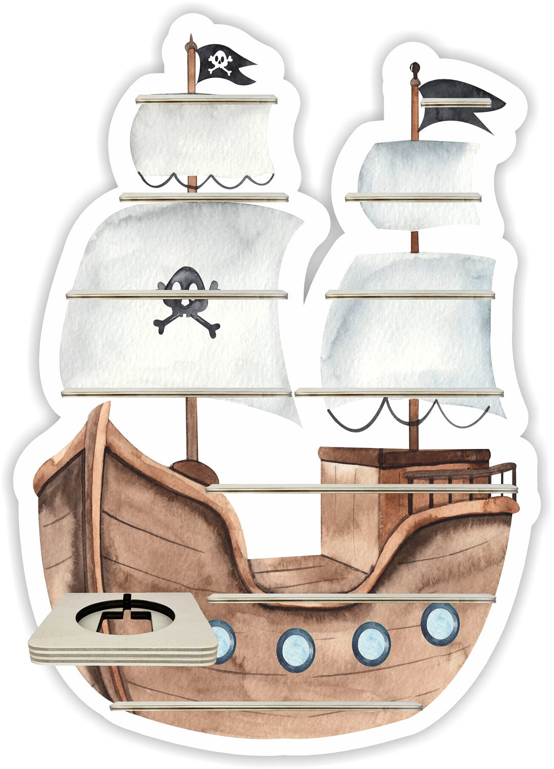 Farbklecks Collection Musikboxregal Piratenboot