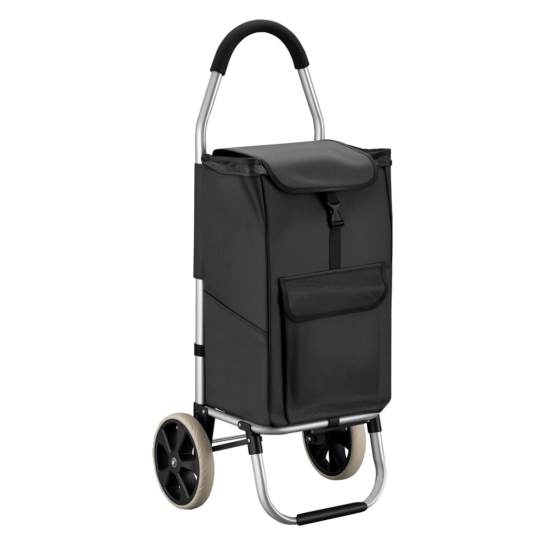 Wiltec Einkaufstrolley klappbar 36,5 x 44 x 103 cm bis 40 kg, Hackenporsche mit Zwei Rädern, Faltbar