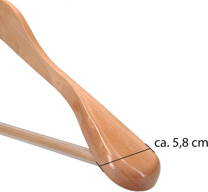 VonBueren 20x Kleiderbügel Holz breit, Holzkleiderbügel Anzug, Holzbügel, 20