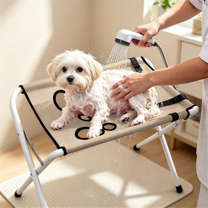 Duschhilfe Für Hunde Hundewaschtisch Duschgestell Hundebadewanne Mit Gestell Khaki 01 50*44*33, Khak