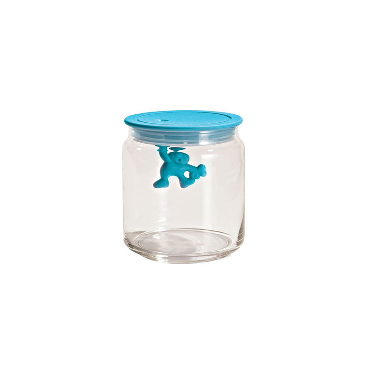 Alessi "Gianni" Küchendose aus Glas mit abgedichtem Deckel, thermoplastischem Harz, hellblau, 10.2 x