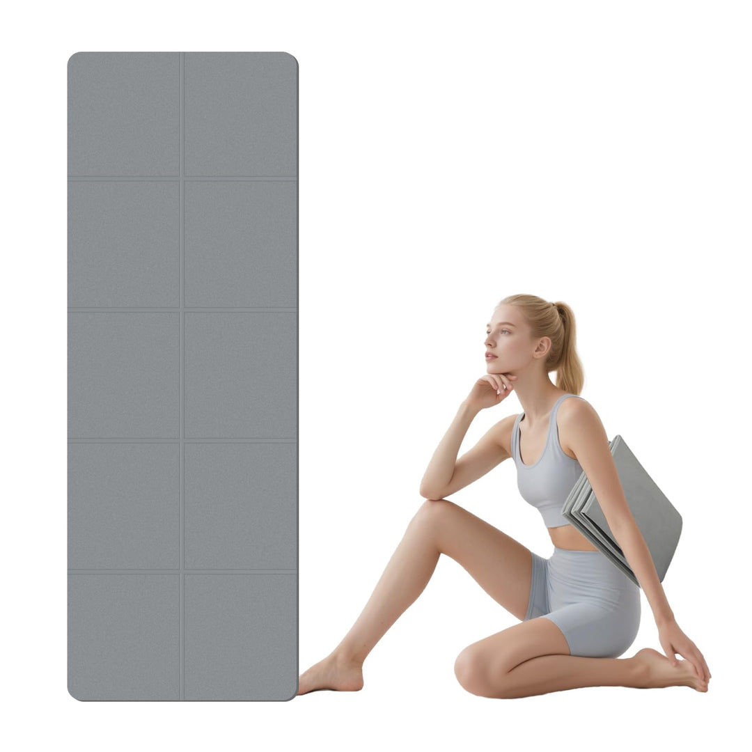 Foldable Yoga Mat - TPE Exercise Pilates Mat - Yoga Matte - Fitnessmatte - 183 x 61 cm, 5 mm Dick, S