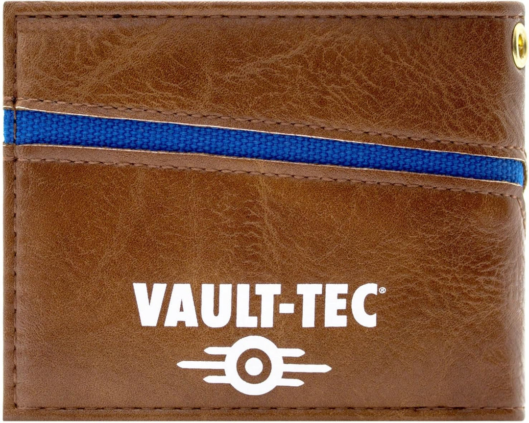 Fallout 76 Golden Vault-Tec Metallabzeichen Zahnrademblem Geldbörse/Geldbeutel Bi-Fold ID &amp; Kartenha