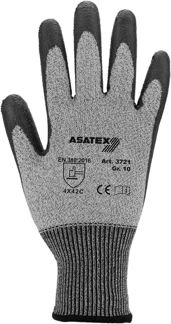 ASATEX Schnittschutz-Handschuh 3721, grau, Gr. 9 (10 Paar)