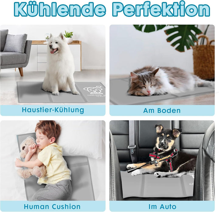Pawtasy Kühlmatte für Hund, Kühldecke Hunde, Kühlkissen mit Ungiftiges Gel für Grosse Mittelgrosse H