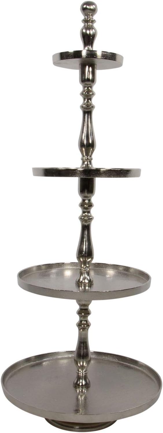 Lesli Living Etagere Brush 125cm Aluminium gebürstet Silber 4Etagen Servierständer Etagerie