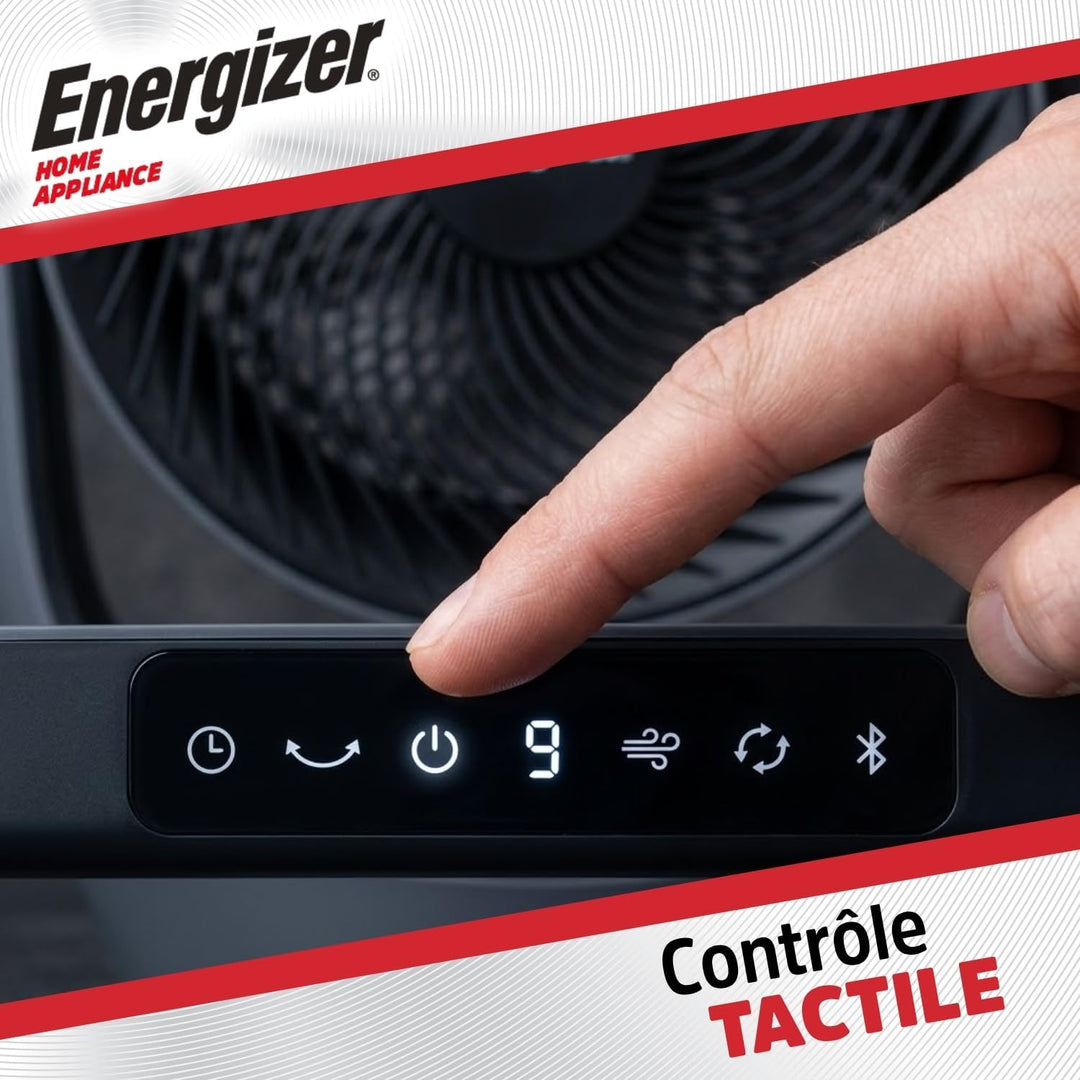 Energizer Tischventilator, leise, 35 dB, tragbar, wiederaufladbar, 3600 mAh, 9 Geschwindigkeitsstufe