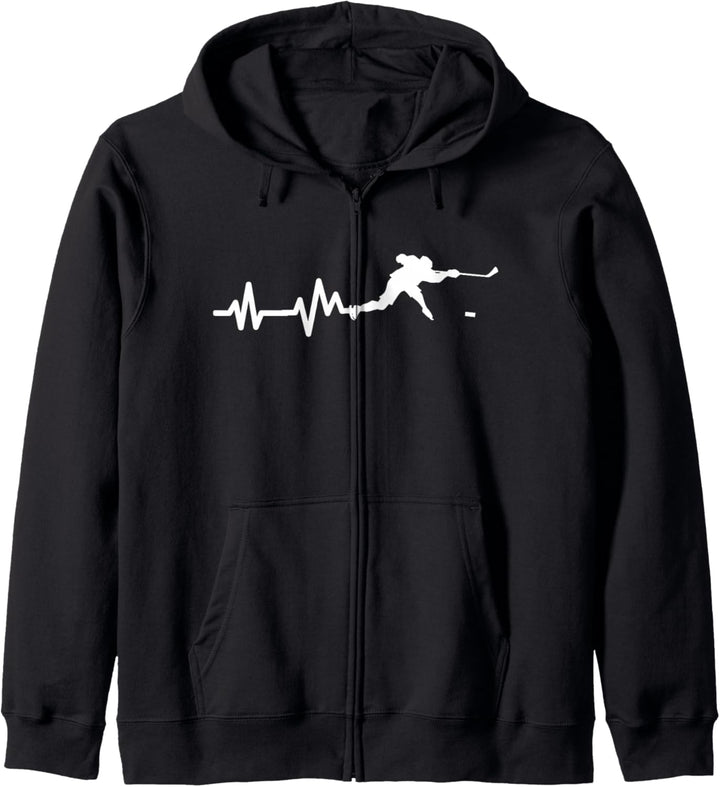 Eishockeyspieler Herzschlag Eishockey Kapuzenjacke