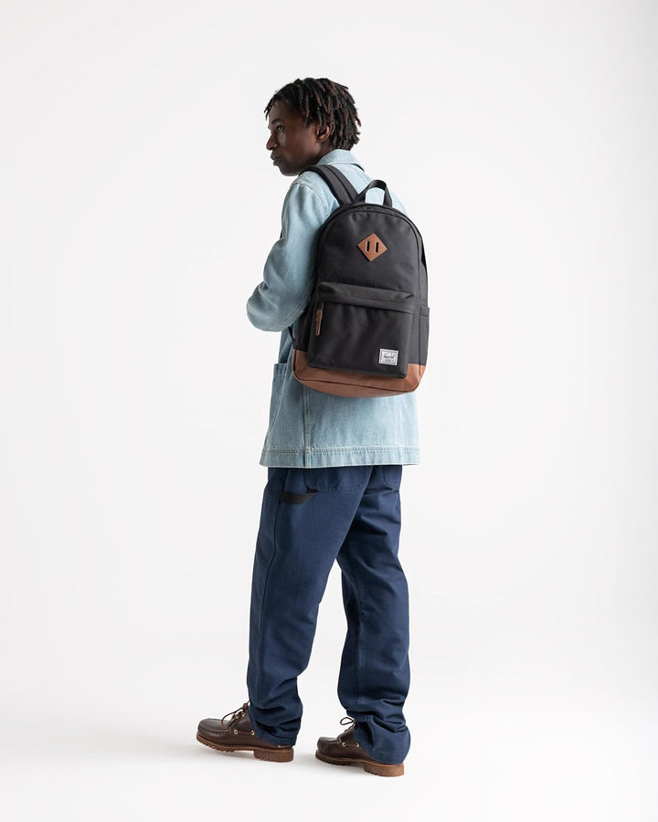 Herschel Unisex Heritage-Rucksack Backpack, Schwarz Black/Tan, Black/Tan