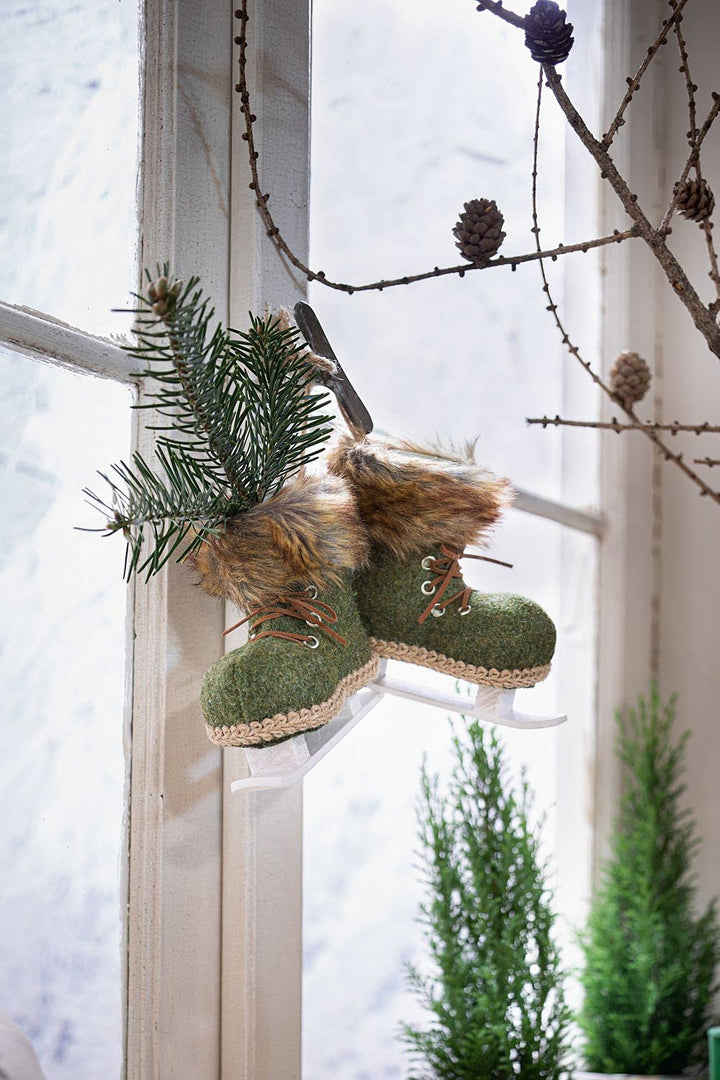 Winter deko, Hänger Schlittschuhe, im 2er Set, Weihnachten, Winterzeit