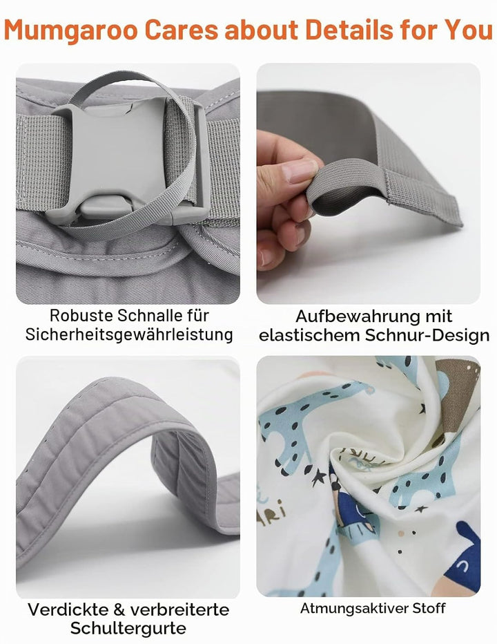 Tragetuch Baby, Mumgaroo Babytrage Neugeborene ab Geburt, On the Go Multifunktionale Tragetuch, Baby