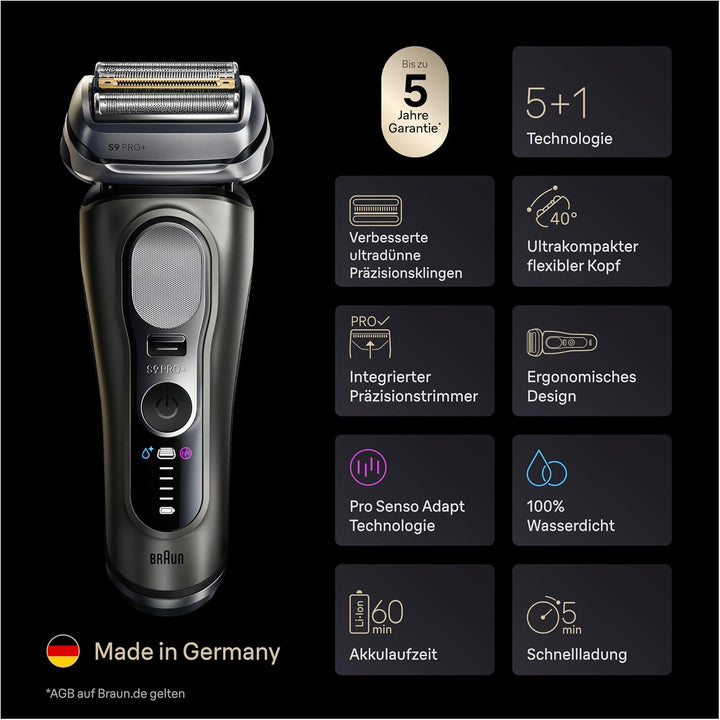 Braun Series 9 PRO+ Rasierer Herren Elektrisch, 5+1 Ultradünne Klingen, Elektrorasierer, Rasierappar