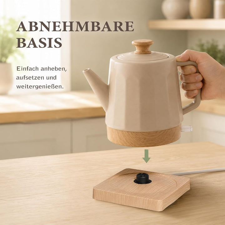 Harmonie Keramik Wasserkocher 1,2 L, Design White Oak
