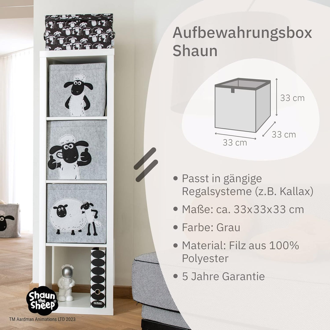meets Shaun das Schaf Aufbewahrungsbox für Kinder – Filz-Box mit dem kultigen Schaf zum Verstauen vo