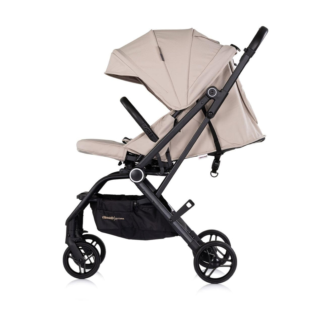 Chipolino Kinderwagen Go Twist Sitz drehbar PU-Reifen klappbar Federung Korb beige, beige