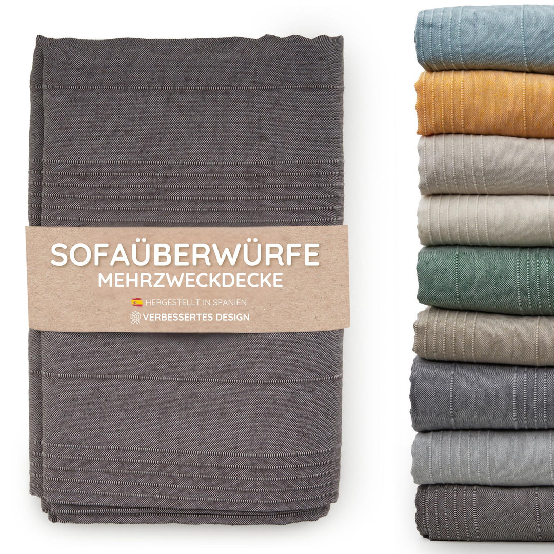 Jarapa Home Tagesdecke Baumwolle Wohndecke – Sofadecke Sofaüberwurf Bettüberwurf Überwurfdecke für S