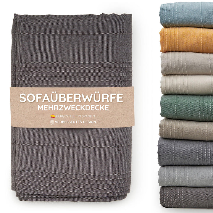 Jarapa Home Tagesdecke Baumwolle Wohndecke – Sofadecke Sofaüberwurf Bettüberwurf Überwurfdecke für S