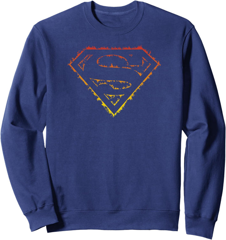 Superman Flame Outlined Logo Sweatshirt