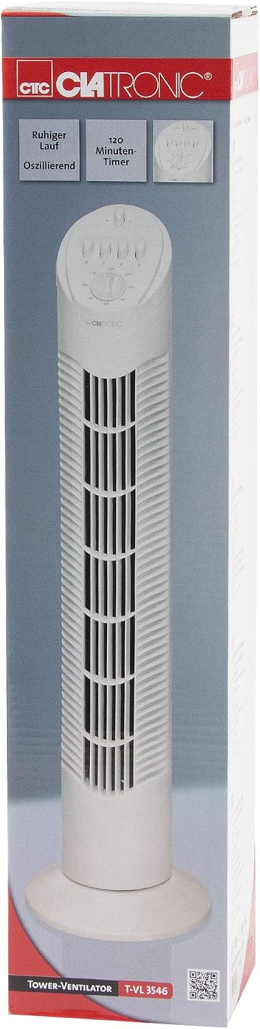 Clatronic Tower Fan/Turmventilator/Säulenventilator/Standventilator TVL 3546; Oszillation 75 Grad; q