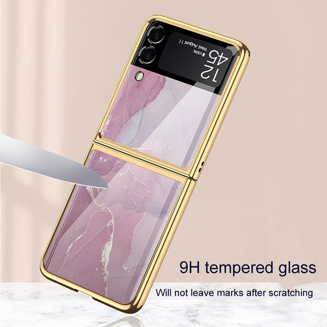 Coque Galaxy Z Flip 3 5G, Schutzhülle, glänzend, aus Hartglas, 9H, faltbar, für Samsung Galaxy Z Fli