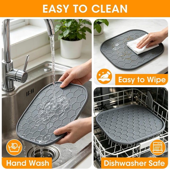 Silikon Schutzmatte für Ninja Crispi Pro 6-in-1 Glas-Heissluftfritteuse-Grau, Grau