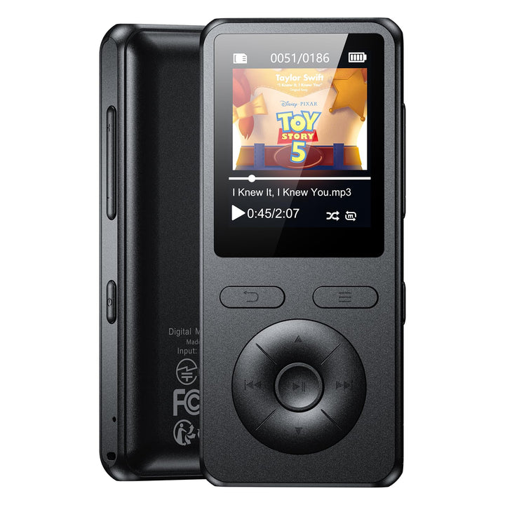 64GB MP3 Player Bluetooth 5.3,mit Lautsprecher,physische Tasten,Ultraleicht Matt Schwarz, Matt Schwa
