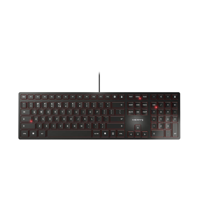 Cherry JK-1600EU-2 USB Tastatur (Englisches Tastatur-Layout) Schwarz US-Internationales Layout - QWE