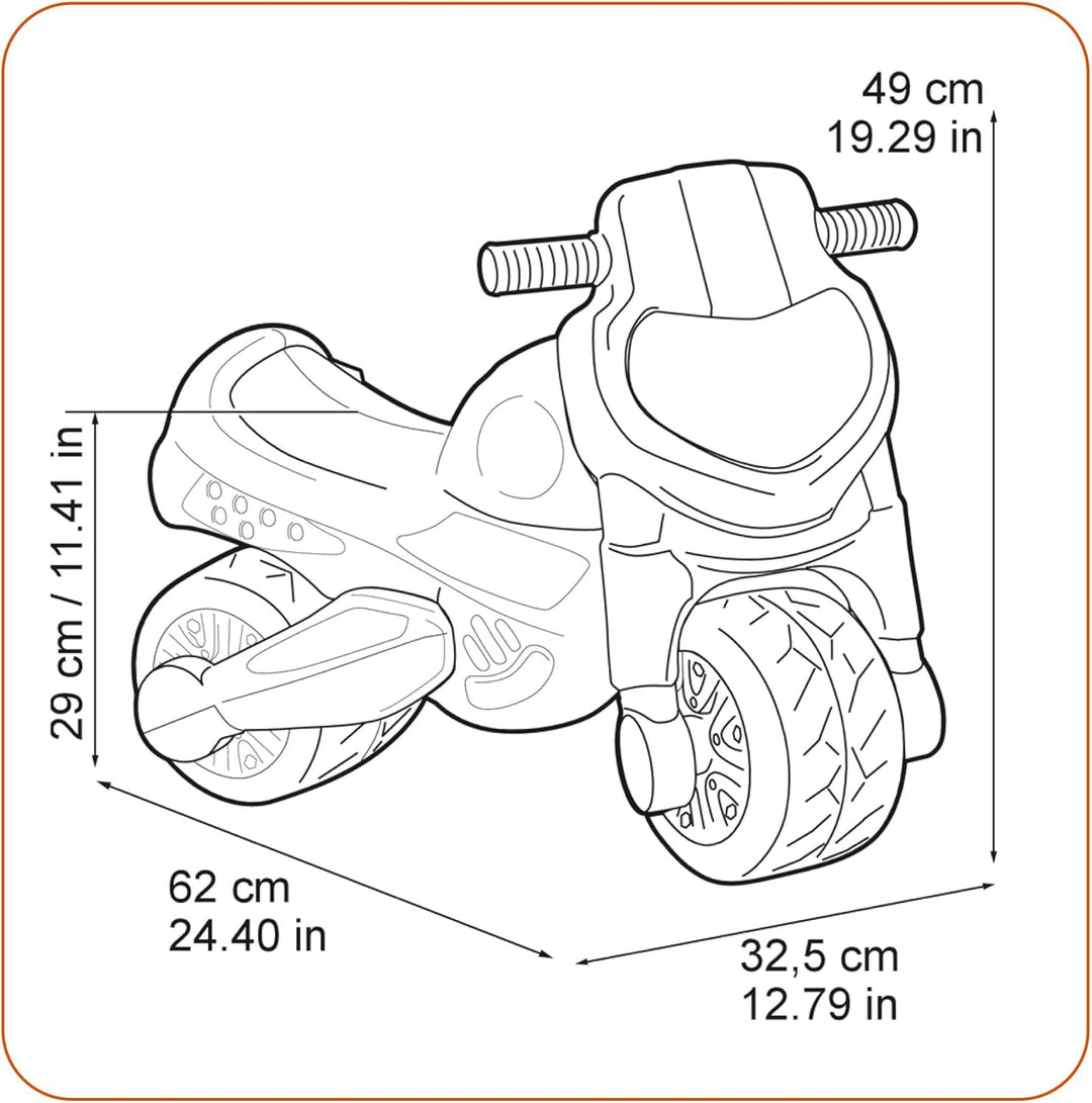 FEBER Motofeber Dream, Lauflernhilfe in Motorradform und mit lustigen Aufklebern, stabil und sicher,