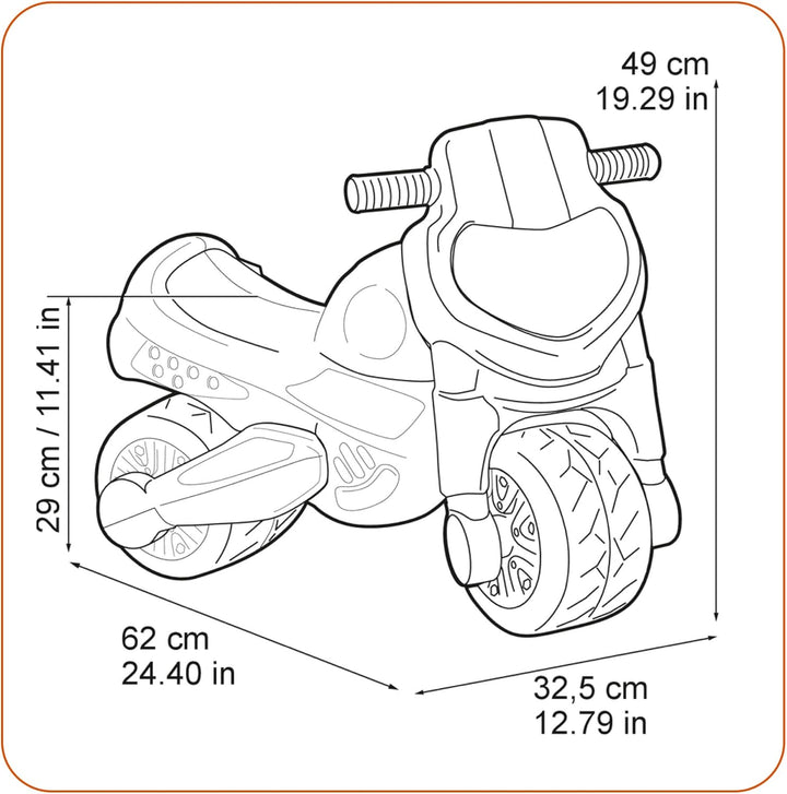 FEBER Motofeber Dream, Lauflernhilfe in Motorradform und mit lustigen Aufklebern, stabil und sicher,