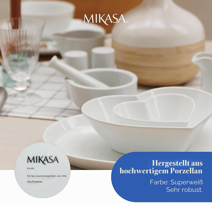Mikasa Chalk Porzellan Stössel und Mörser, weisser Mörser und Stössel zum Zerkleinern von Kräutern u