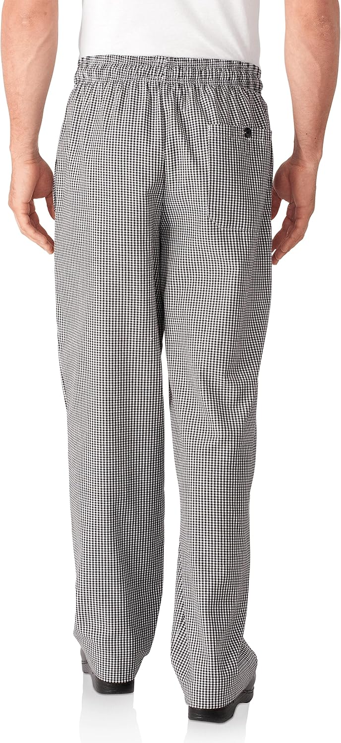 Chef Works Herren Essential Baggy Reissverschluss Kochhose 4XL Kleines Karo, 4XL Kleines Karo
