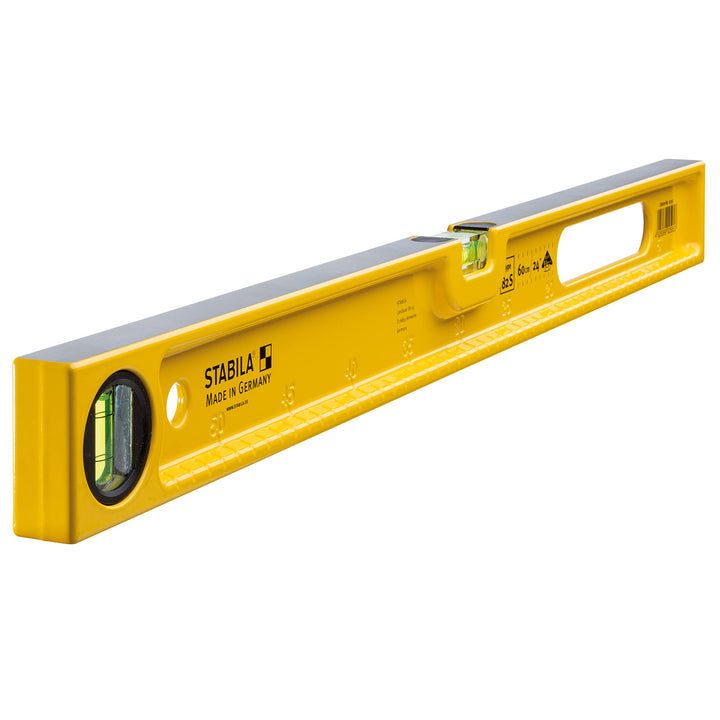 STABILA Wasserwaage Type 82 S, 60 cm, mit abriebfester Skala, Gelb, 60 cm