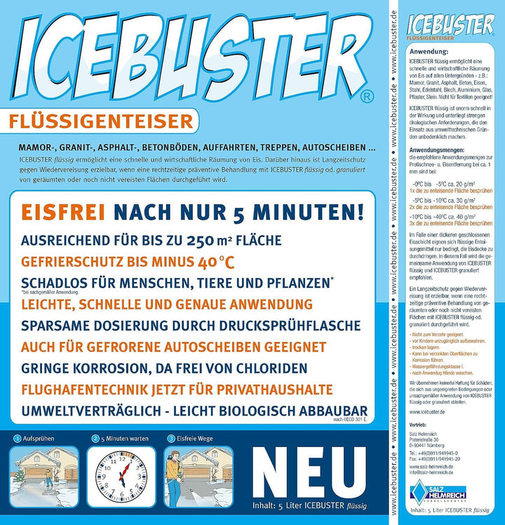 5 Liter Flüssigenteiser + Sprühflasche ICEBUSTER-Starter-Set - salzfrei