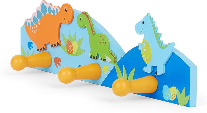 Kinder Kleiderhaken Garderobenhaken Wandhakenin Blau Dinosaurier für Jungen Kinderzimmer