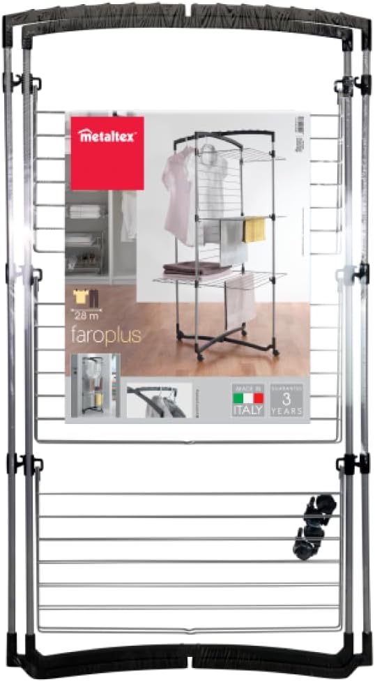 Metaltex 405773039 Faro plus Turmwäschetrockner 3-Etagen, silber /