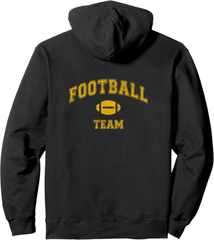 Vintage Football Team, distressed Pullover Hoodie