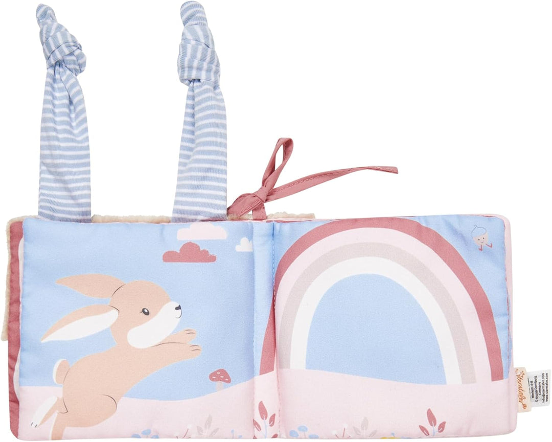Sterntaler Spielbuch Hase Hanni - weiches Baby Stoffbuch zum Anbinden - Fühlbuch mit Rassel &amp; Kniste