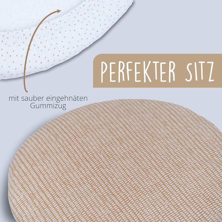 mimaDu - 2er Set Spannbettlaken GOTS 100% Bio-Baumwolle 75x35 cm auch für 70x32, 70x37, 70x30 Baby S