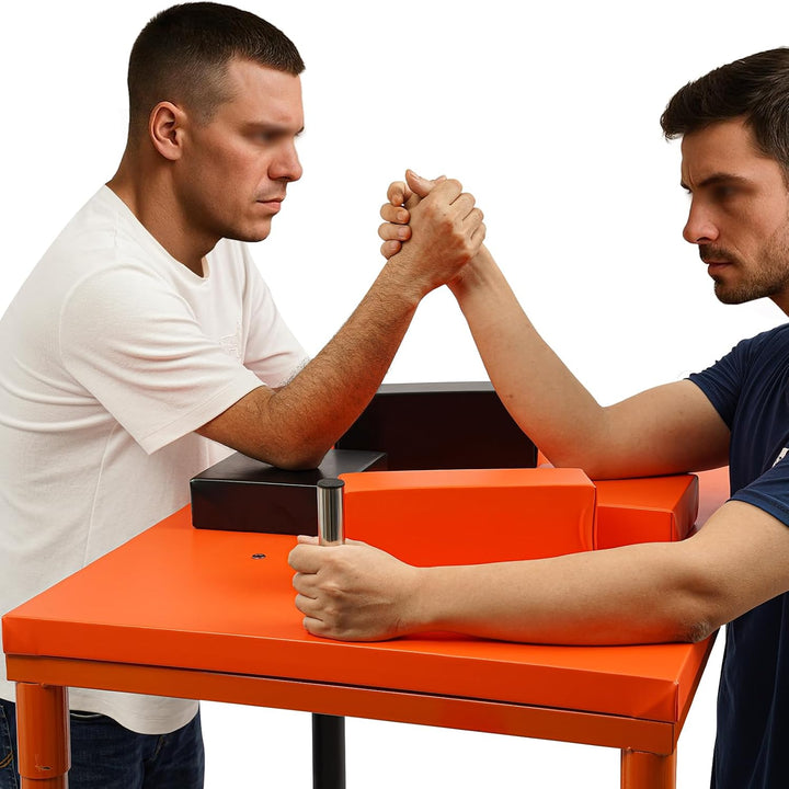 Arm Wrestling Wettbewerbstisch, professioneller Armdrück-Tisch aus kunststoffbeschichtetem Stahl mit