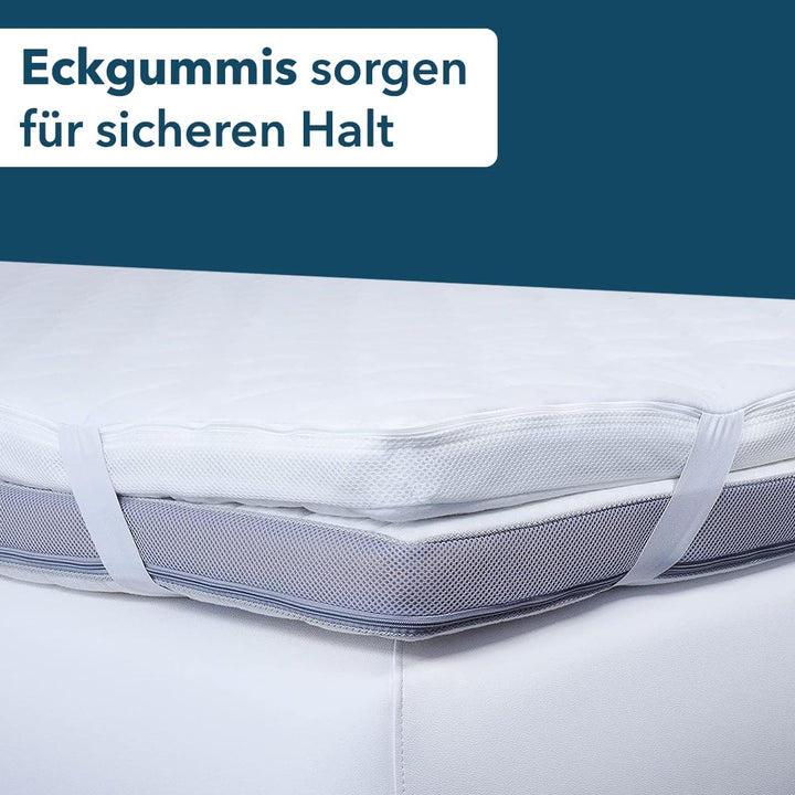 Ortho-Relax Gel Topper 80x190cm, Matratzentopper weich, waschbarer Bezug mit Zonenversteppung, Matra